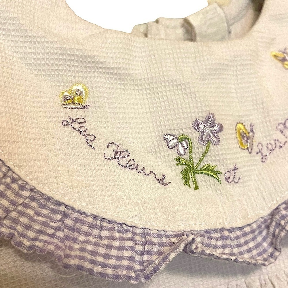 b.t. kids Girls Lilac & White Embroidered Collar Flower and Butterfly Dress 5 - Picture 7 of 10